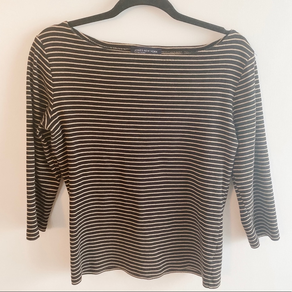 Women’s Jones New York Striped Boat Neck Top